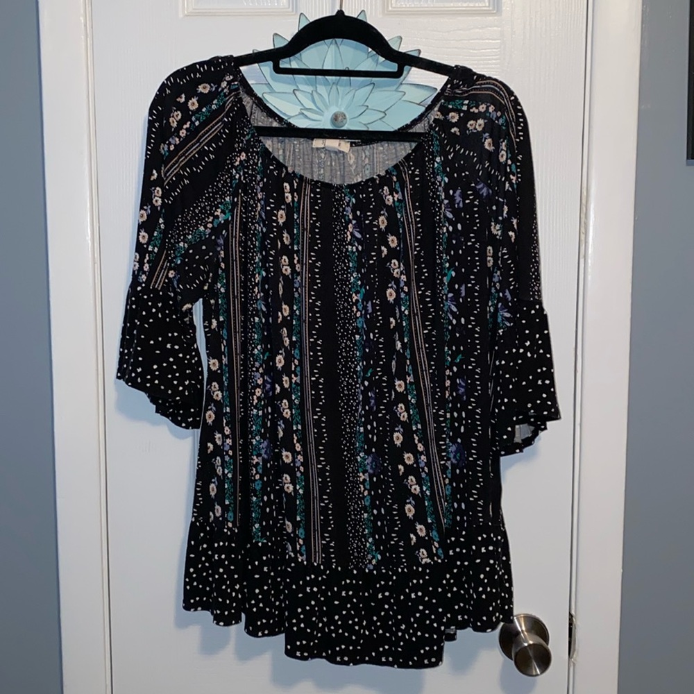 Floral Ruffle Blouse